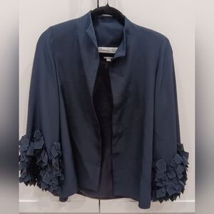 CATHERINE REGEHR NAVY Silk Blazer Size M